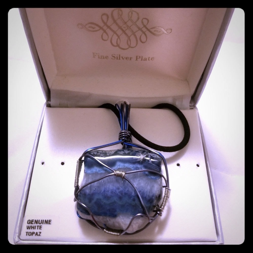 Wire Wrapped Topaz Necklace